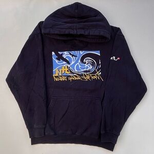 Vintage Y2K Newport Harbor Surf Team Quiksilver Hoodie Size Men’s Small Navy